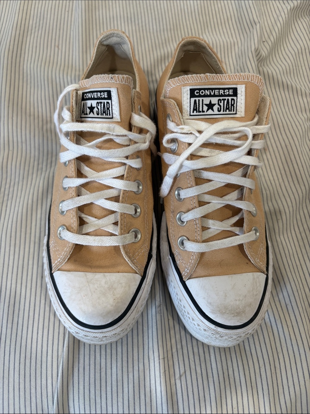 Converse All Star Low Top Sneakers in Tan with White Accents